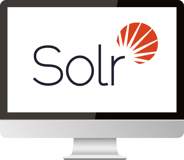 Apache SOLR logo on a computer monitor